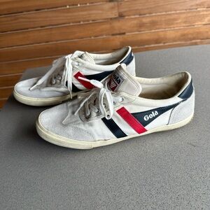 Gola Classic White Sneakers with Red and Navy Accents